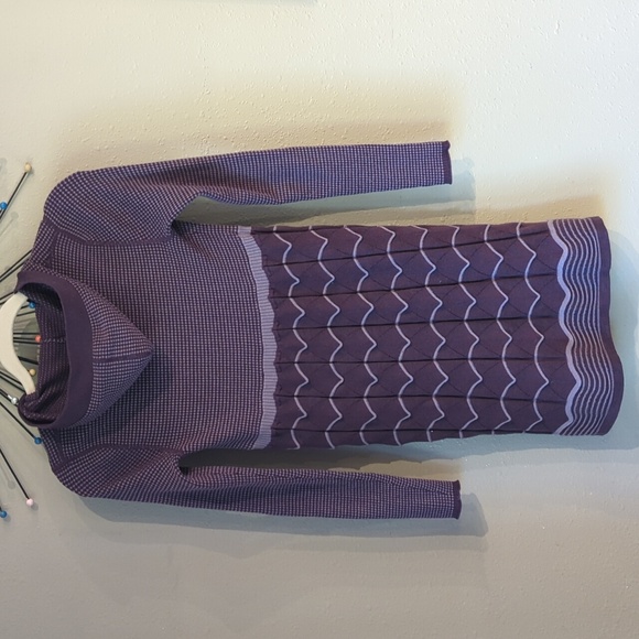 Title Nine Wool Blend Three Button Longline Cardigan Purple XS Patterned - Picture 5 of 9